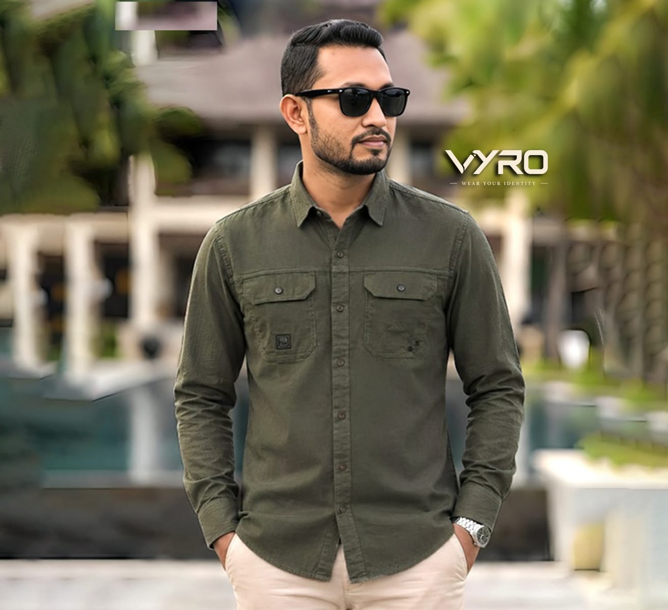 Premium Kaiser Cotton Double Pocket Full Sleeve Shirt